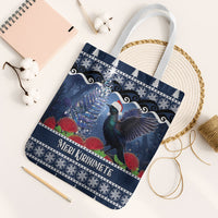New Zealand Tui Bird Christmas Tote Bag Pohutukawa Xmas Tree Meri Kirihimete