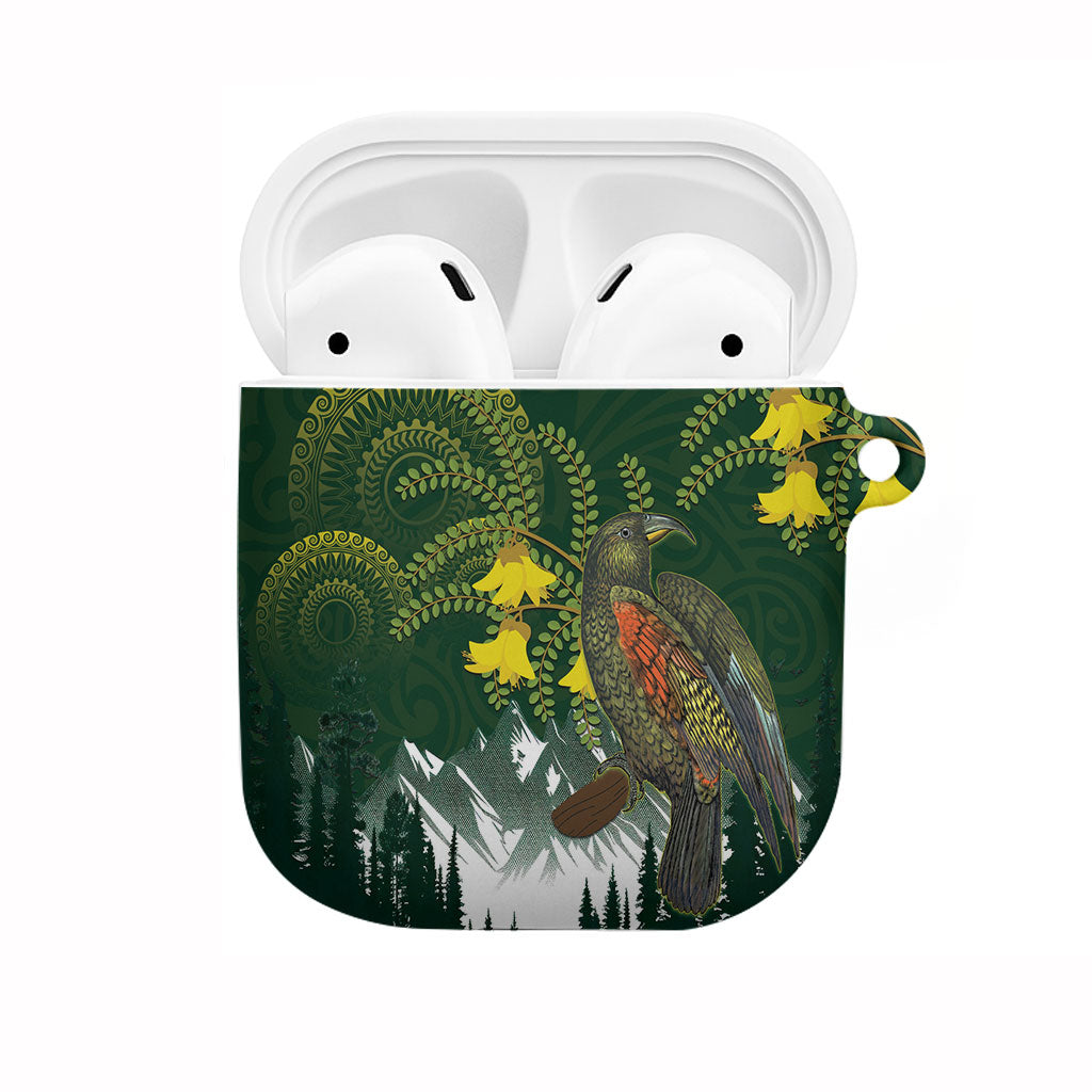 Kea Bird Kowhai New Zealand AirPods Case Mountain Landscape Maori Art