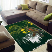Kea Bird Kowhai New Zealand Area Rug Mountain Landscape Maori Art