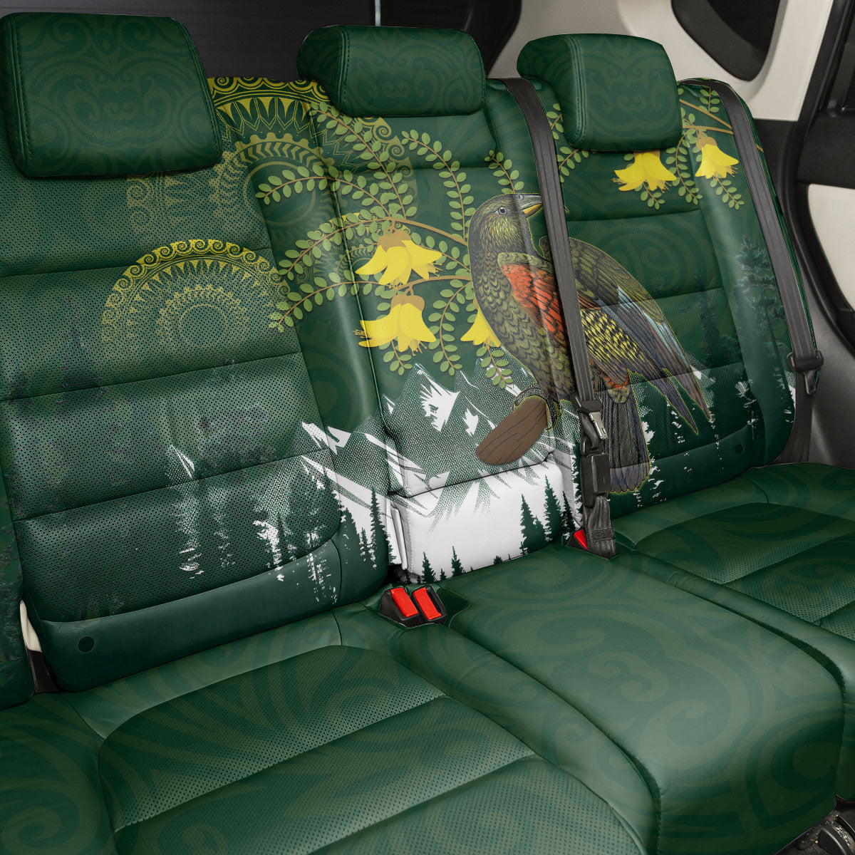 Kea Bird Kowhai New Zealand Back Car Seat Cover Mountain Landscape Maori Art LT22 - Polynesian Pride