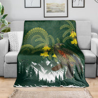 Kea Bird Kowhai New Zealand Blanket Mountain Landscape Maori Art LT22 - Polynesian Pride