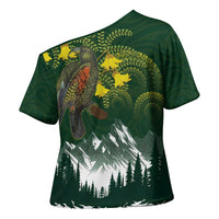 Kea Bird Kowhai New Zealand Cross Shoulder Shirt Mountain Landscape Maori Art LT22 - Polynesian Pride