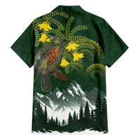 Kea Bird Kowhai New Zealand Family Matching Off The Shoulder Long Sleeve Dress and Hawaiian Shirt Mountain Landscape Maori Art LT22 - Polynesian Pride