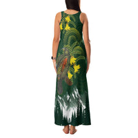 Kea Bird Kowhai New Zealand Family Matching Tank Maxi Dress and Hawaiian Shirt Mountain Landscape Maori Art