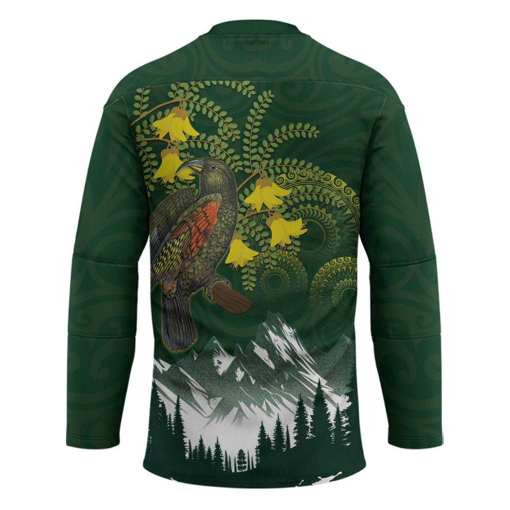 Kea Bird Kowhai New Zealand Hockey Jersey Mountain Landscape Maori Art LT22 - Polynesian Pride