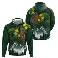 Kea Bird Kowhai New Zealand Hoodie Mountain Landscape Maori Art LT22 - Polynesian Pride