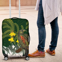 Kea Bird Kowhai New Zealand Luggage Cover Mountain Landscape Maori Art LT22 Green - Polynesian Pride