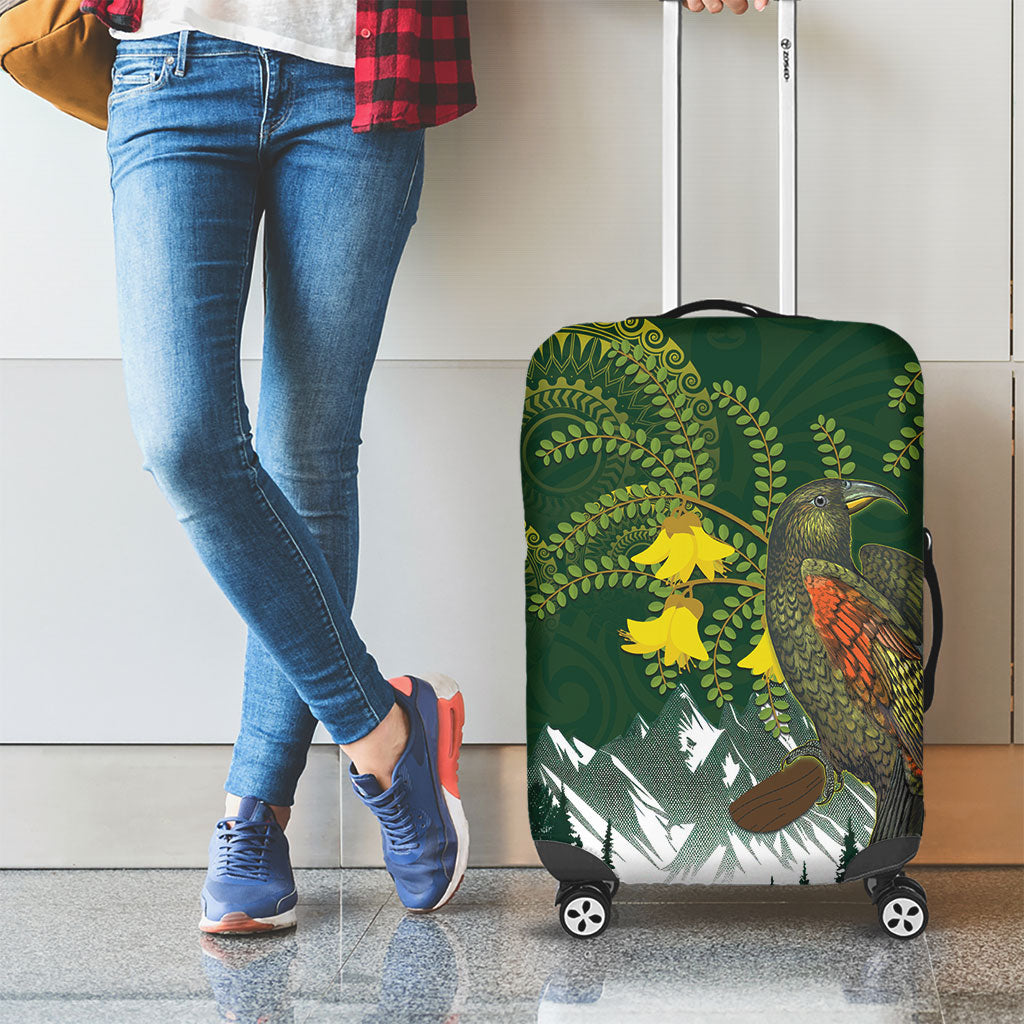 Kea Bird Kowhai New Zealand Luggage Cover Mountain Landscape Maori Art LT22 - Polynesian Pride