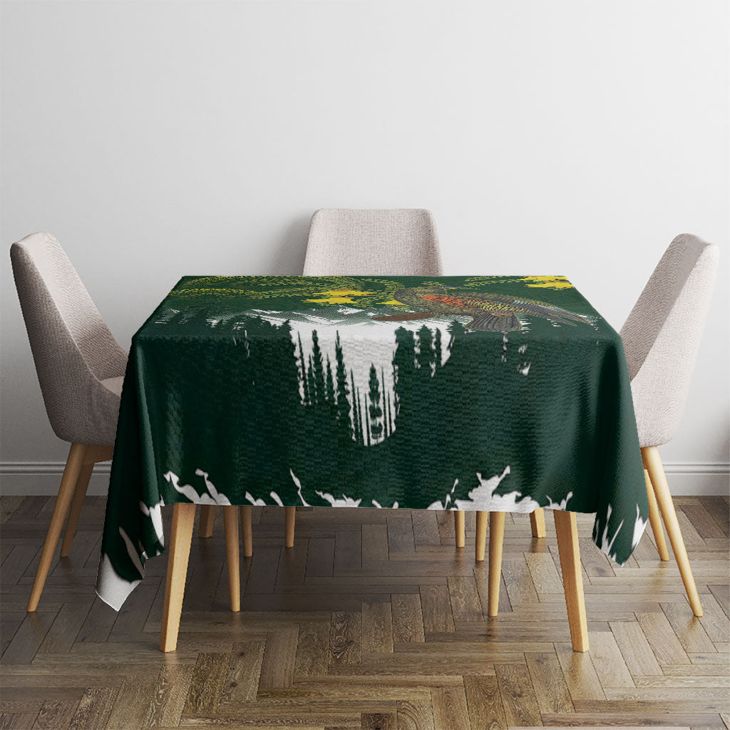 Kea Bird Kowhai New Zealand Tablecloth Mountain Landscape Maori Art
