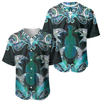 New Zealand Kotiate Weapon Baseball Jersey Aotearoa Mango Paua Shell Maori Pattern