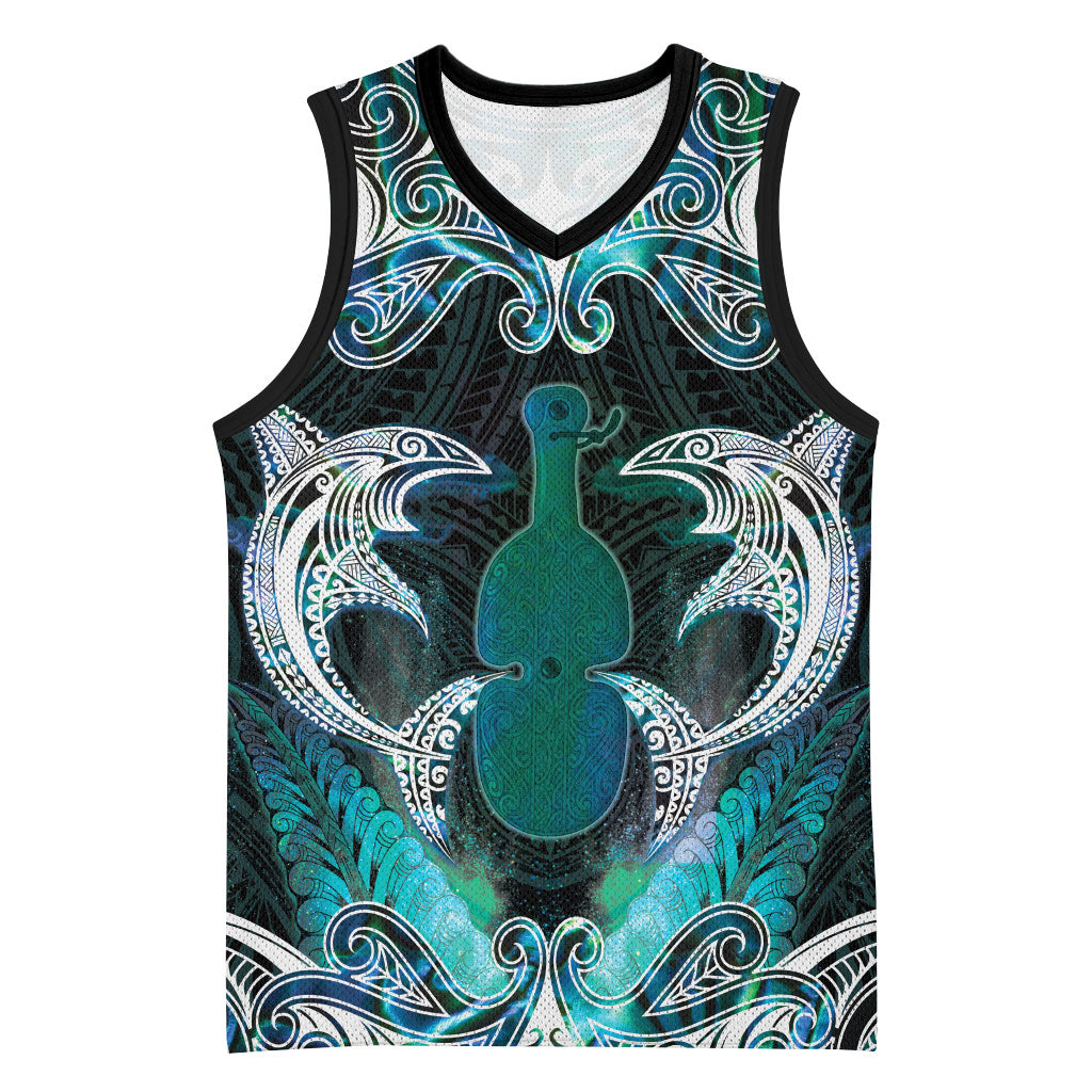 New Zealand Kotiate Weapon Basketball Jersey Aotearoa Mango Paua Shell Maori Pattern