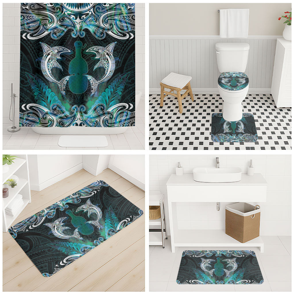 New Zealand Kotiate Weapon Bathroom Set Aotearoa Mango Paua Shell Maori Pattern