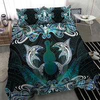 New Zealand Kotiate Weapon Bedding Set Aotearoa Mango Paua Shell Maori Pattern