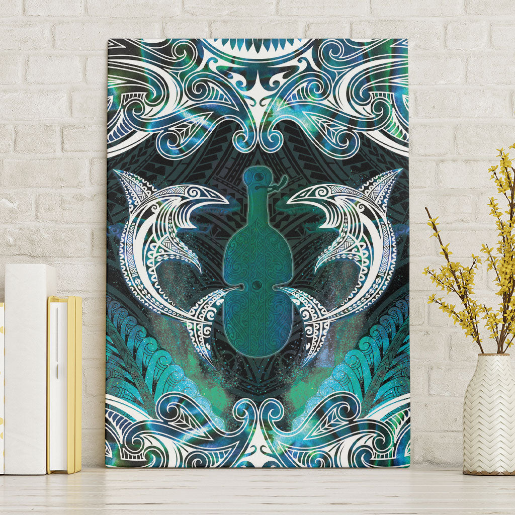 New Zealand Kotiate Weapon Canvas Wall Art Aotearoa Mango Paua Shell Maori Pattern