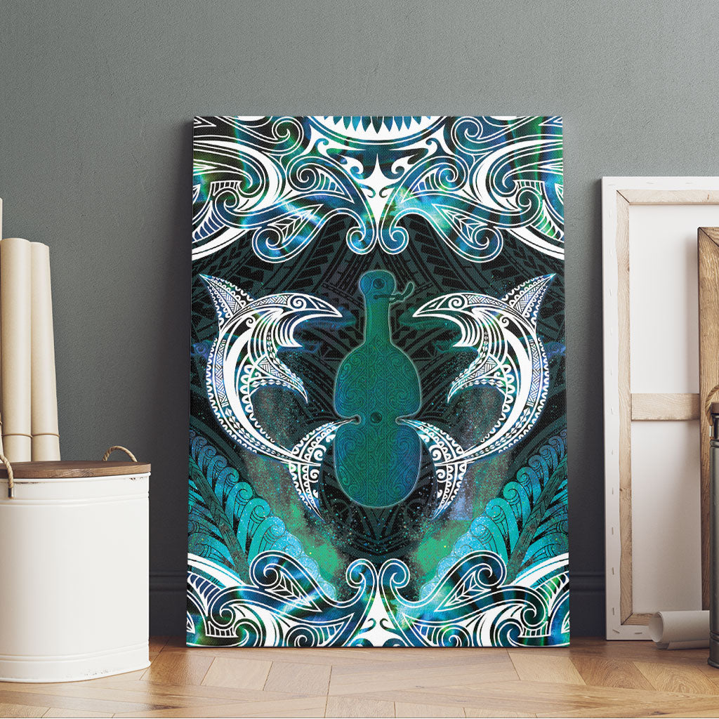 New Zealand Kotiate Weapon Canvas Wall Art Aotearoa Mango Paua Shell Maori Pattern