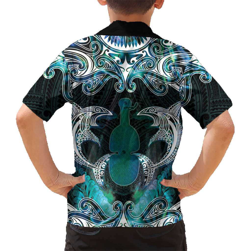 New Zealand Kotiate Weapon Family Matching Mermaid Dress and Hawaiian Shirt Aotearoa Mango Paua Shell Maori Pattern