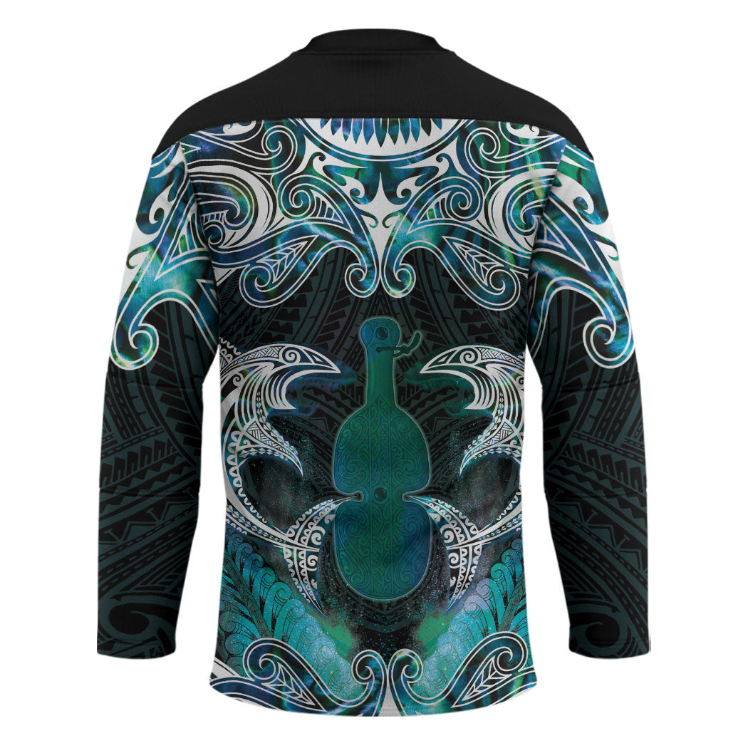 New Zealand Kotiate Weapon Hockey Jersey Aotearoa Mango Paua Shell Maori Pattern