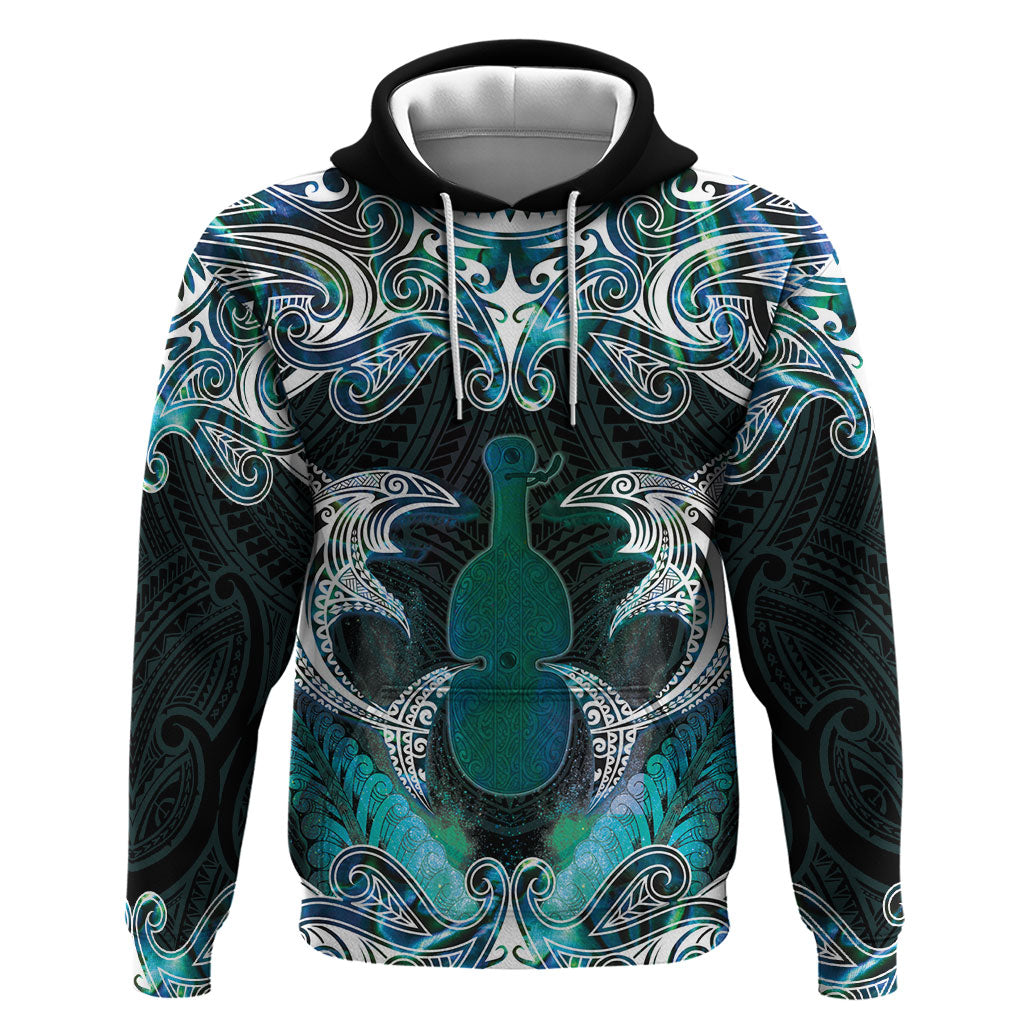 New Zealand Kotiate Weapon Hoodie Aotearoa Mango Paua Shell Maori Pattern