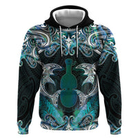 New Zealand Kotiate Weapon Hoodie Aotearoa Mango Paua Shell Maori Pattern