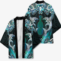 New Zealand Kotiate Weapon Kimono Aotearoa Mango Paua Shell Maori Pattern