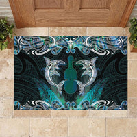 New Zealand Kotiate Weapon Rubber Doormat Aotearoa Mango Paua Shell Maori Pattern