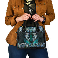 New Zealand Kotiate Weapon Shoulder Handbag Aotearoa Mango Paua Shell Maori Pattern