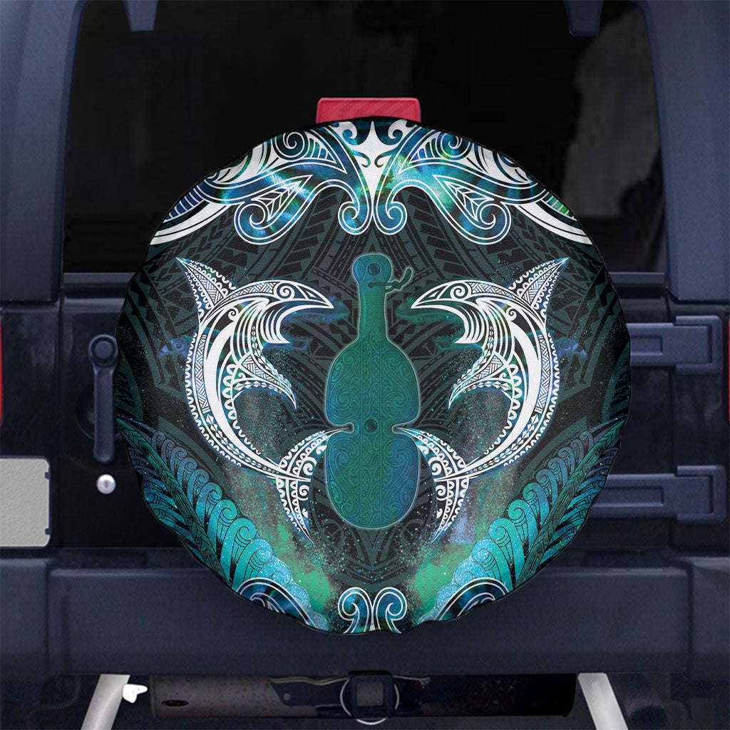 New Zealand Kotiate Weapon Spare Tire Cover Aotearoa Mango Paua Shell Maori Pattern
