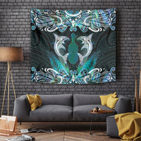 New Zealand Kotiate Weapon Tapestry Aotearoa Mango Paua Shell Maori Pattern