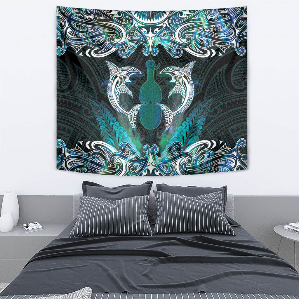 New Zealand Kotiate Weapon Tapestry Aotearoa Mango Paua Shell Maori Pattern