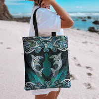 New Zealand Kotiate Weapon Tote Bag Aotearoa Mango Paua Shell Maori Pattern