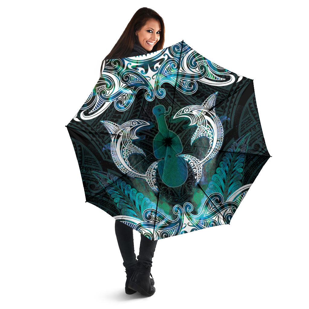 New Zealand Kotiate Weapon Umbrella Aotearoa Mango Paua Shell Maori Pattern