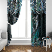 New Zealand Kotiate Weapon Window Curtain Aotearoa Mango Paua Shell Maori Pattern