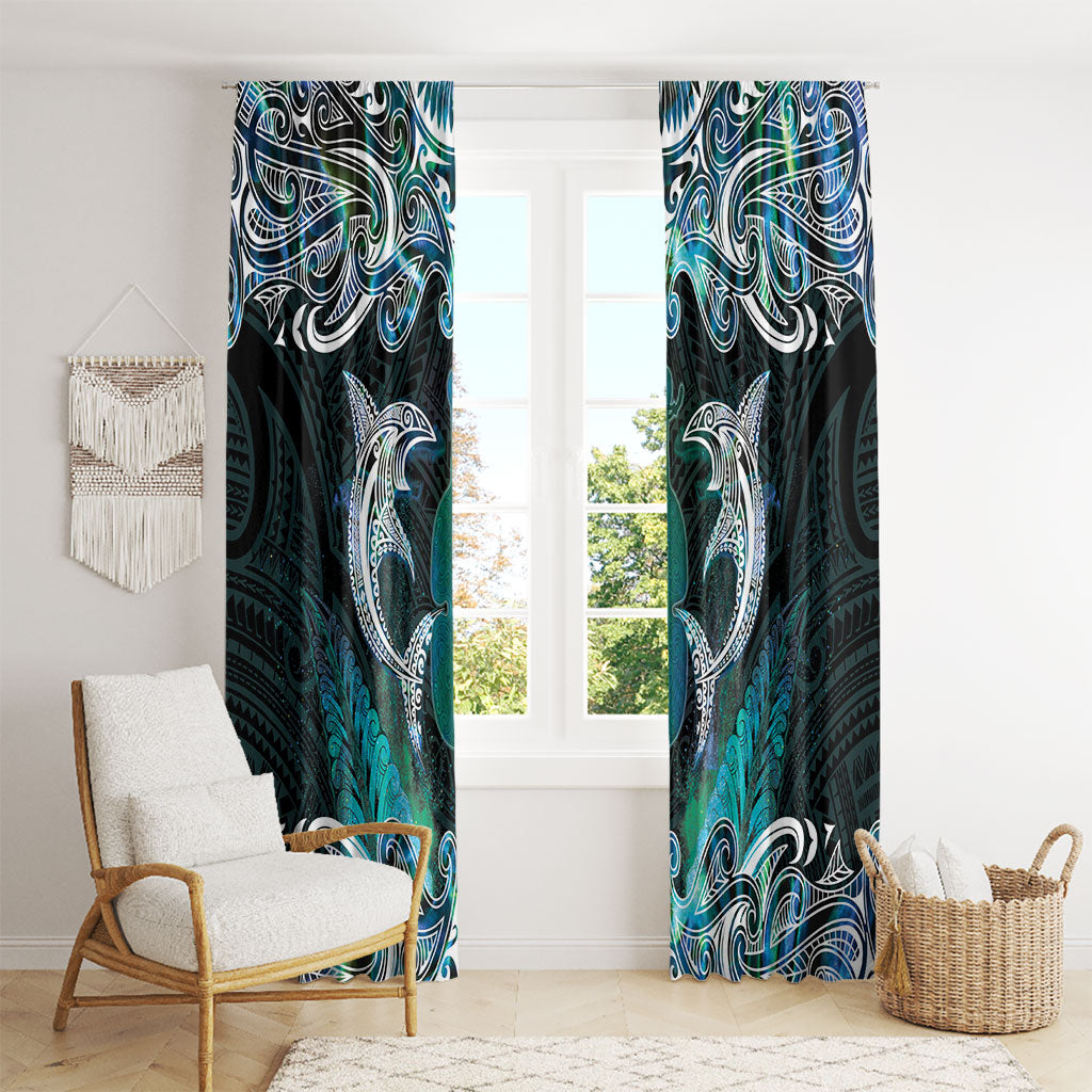 New Zealand Kotiate Weapon Window Curtain Aotearoa Mango Paua Shell Maori Pattern