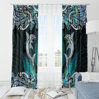 New Zealand Kotiate Weapon Window Curtain Aotearoa Mango Paua Shell Maori Pattern