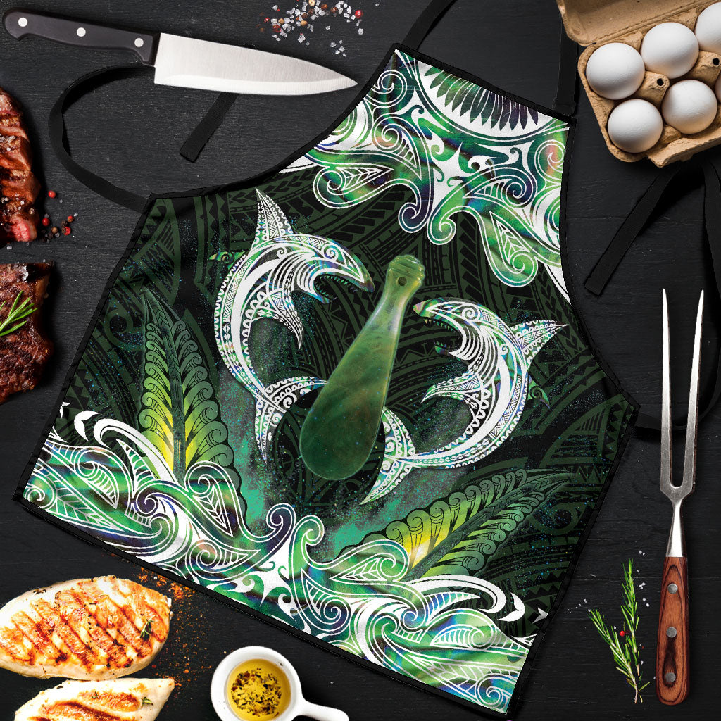 New Zealand Mere Pounamu Weapon Apron Aotearoa Mango Paua Shell Maori Pattern