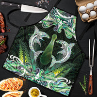 New Zealand Mere Pounamu Weapon Apron Aotearoa Mango Paua Shell Maori Pattern