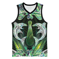 New Zealand Mere Pounamu Weapon Basketball Jersey Aotearoa Mango Paua Shell Maori Pattern