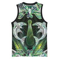 New Zealand Mere Pounamu Weapon Basketball Jersey Aotearoa Mango Paua Shell Maori Pattern