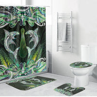 New Zealand Mere Pounamu Weapon Bathroom Set Aotearoa Mango Paua Shell Maori Pattern