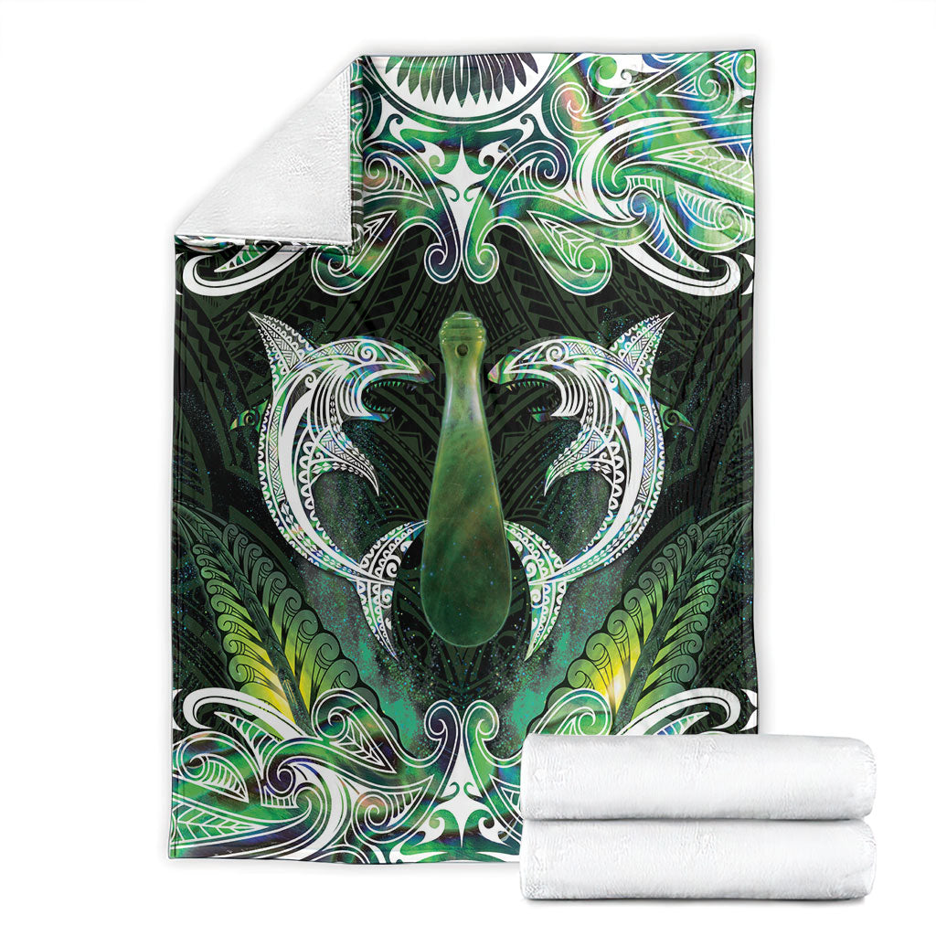New Zealand Mere Pounamu Weapon Blanket Aotearoa Mango Paua Shell Maori Pattern