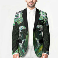 New Zealand Mere Pounamu Weapon Blazer Aotearoa Mango Paua Shell Maori Pattern