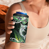 New Zealand Mere Pounamu Weapon 4 in 1 Can Cooler Tumbler Aotearoa Mango Paua Shell Maori Pattern