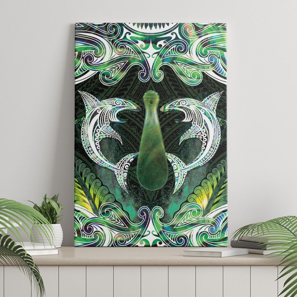 New Zealand Mere Pounamu Weapon Canvas Wall Art Aotearoa Mango Paua Shell Maori Pattern