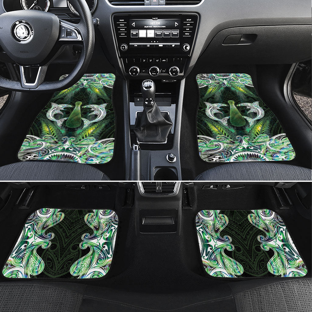 New Zealand Mere Pounamu Weapon Car Mats Aotearoa Mango Paua Shell Maori Pattern