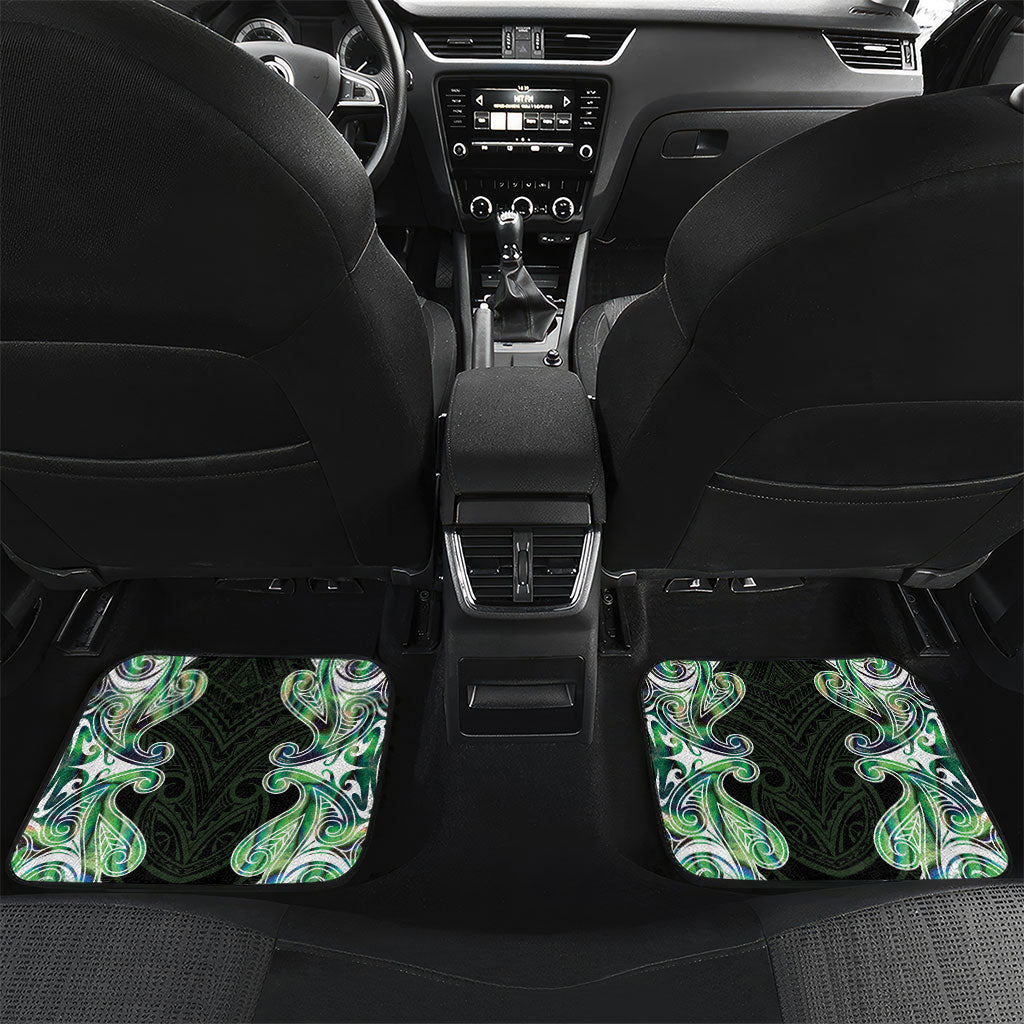 New Zealand Mere Pounamu Weapon Car Mats Aotearoa Mango Paua Shell Maori Pattern