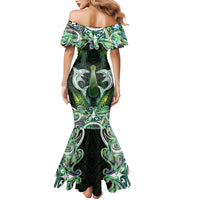 New Zealand Mere Pounamu Weapon Family Matching Mermaid Dress and Hawaiian Shirt Aotearoa Mango Paua Shell Maori Pattern