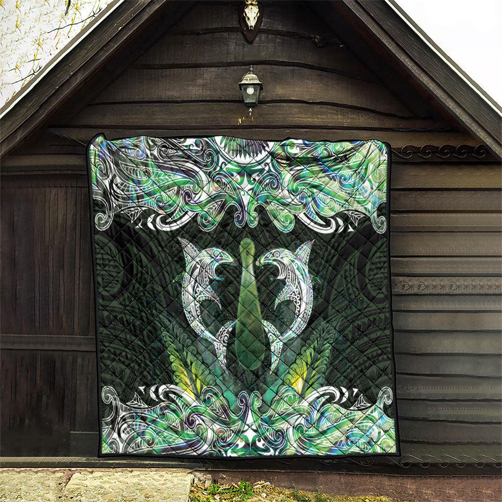 New Zealand Mere Pounamu Weapon Quilt Aotearoa Mango Paua Shell Maori Pattern