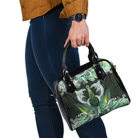 New Zealand Mere Pounamu Weapon Shoulder Handbag Aotearoa Mango Paua Shell Maori Pattern