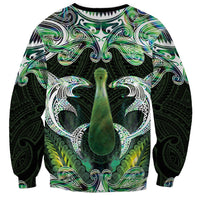 New Zealand Mere Pounamu Weapon Sweatshirt Aotearoa Mango Paua Shell Maori Pattern