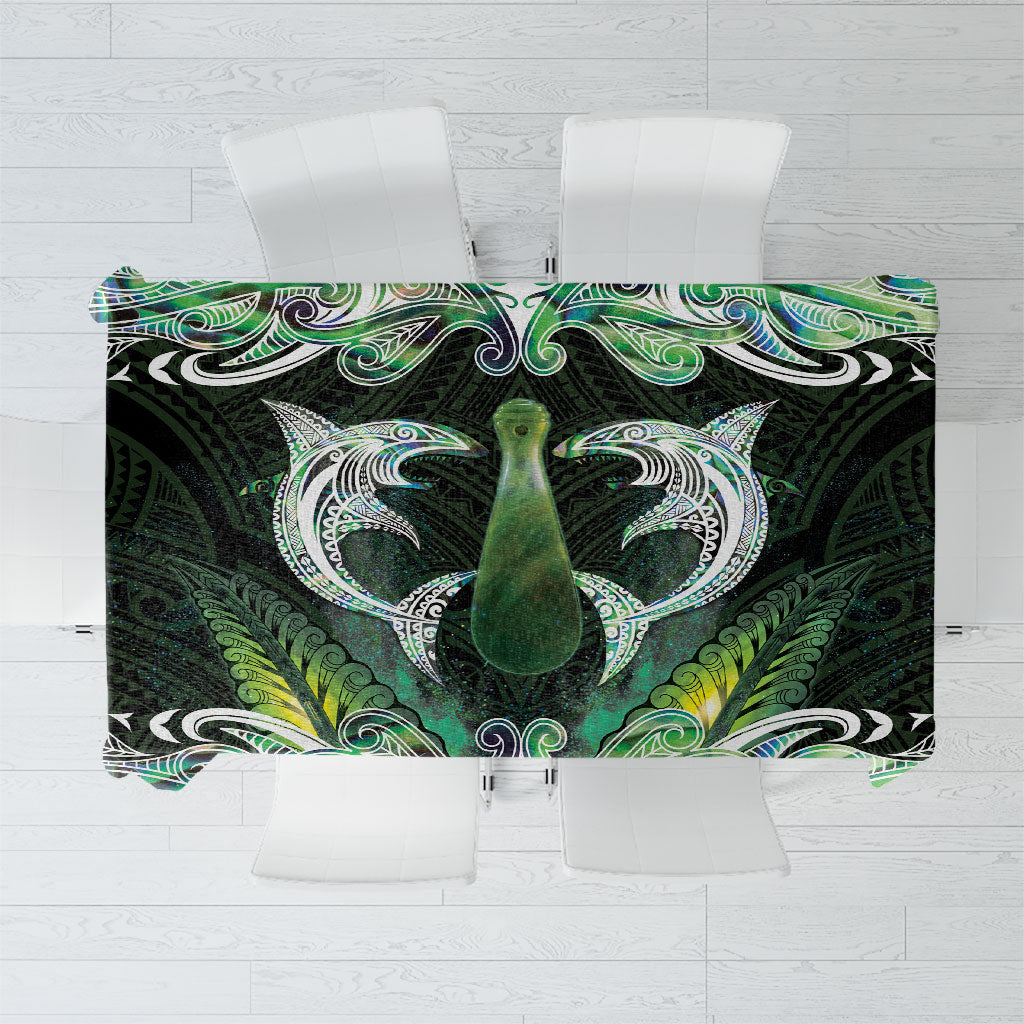New Zealand Mere Pounamu Weapon Tablecloth Aotearoa Mango Paua Shell Maori Pattern